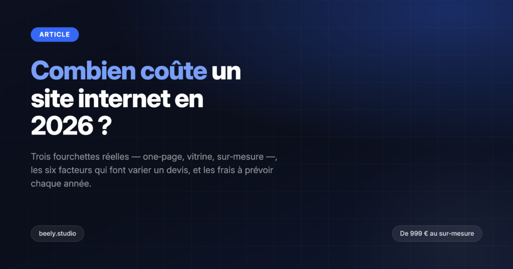 Combien coûte la création d&rsquo;un site internet en 2026 ?