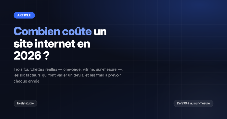 Combien coûte la création d’un site internet en 2026 ?